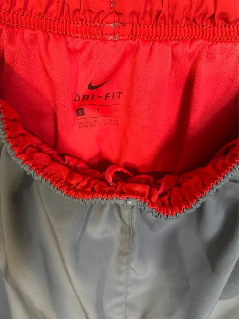 Nike Dri-FIT Gray Red Running Athletic Shorts Women’s Small